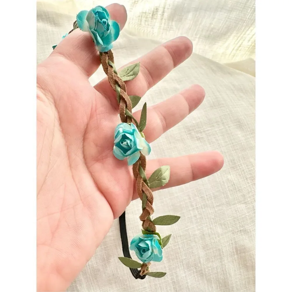Dainty Blue rose headband